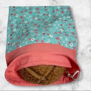 Floral Cotton Bread Bag Reusable Sourdough Natural Linen Bread Bag Zero Waste